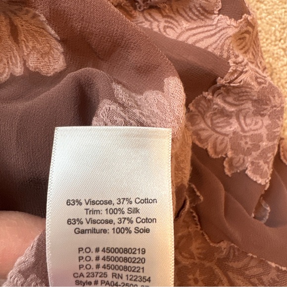 37 ARITZIA Wilfred Lourdes Mauve Boho Victorian Floral Appliqué Blouse Sz Large - Picture 14 of 15